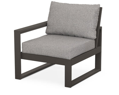 POLYWOOD® EDGE Modular Left Arm Chair in Vintage Coffee / Grey Mist
