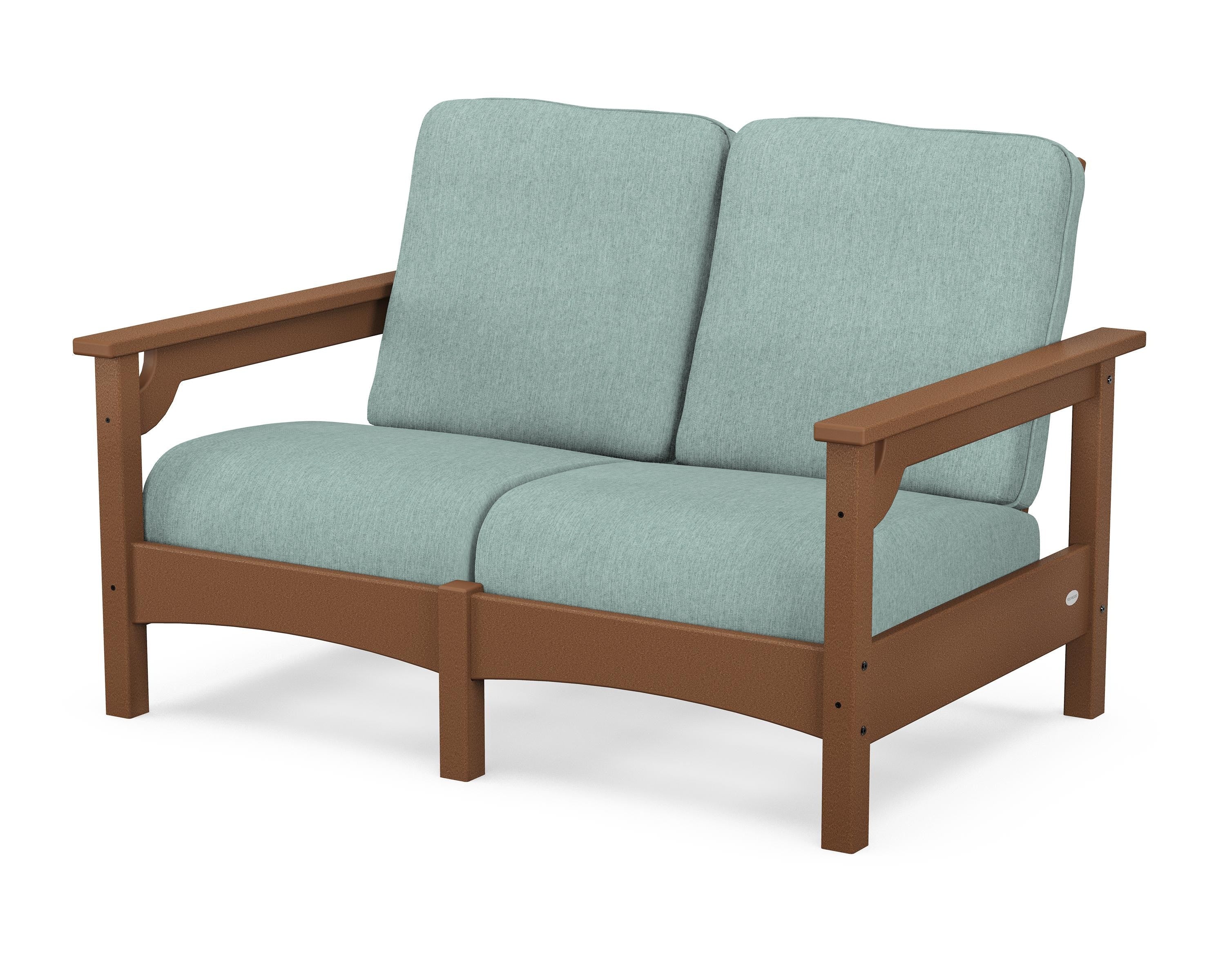 POLYWOOD® Club Loveseat in Teak / Glacier Spa