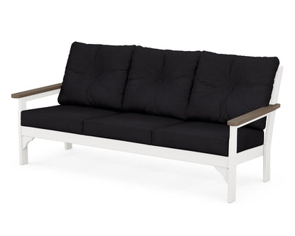 POLYWOOD® Vineyard Deep Seating Sofa in White / Kona / Midnight Linen