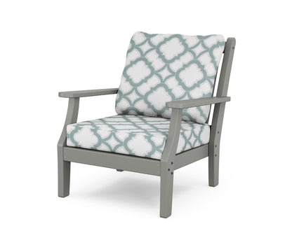 Country Living Wovendale Deep Seating Chair in Slate Grey / Trellis Glacier Spa