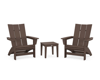 POLYWOOD® 3-Piece Modern Grand Adirondack Set in Mahogany