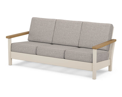POLYWOOD® Harbour Deep Seating Sofa in Sand / Natural / Weathered Tweed