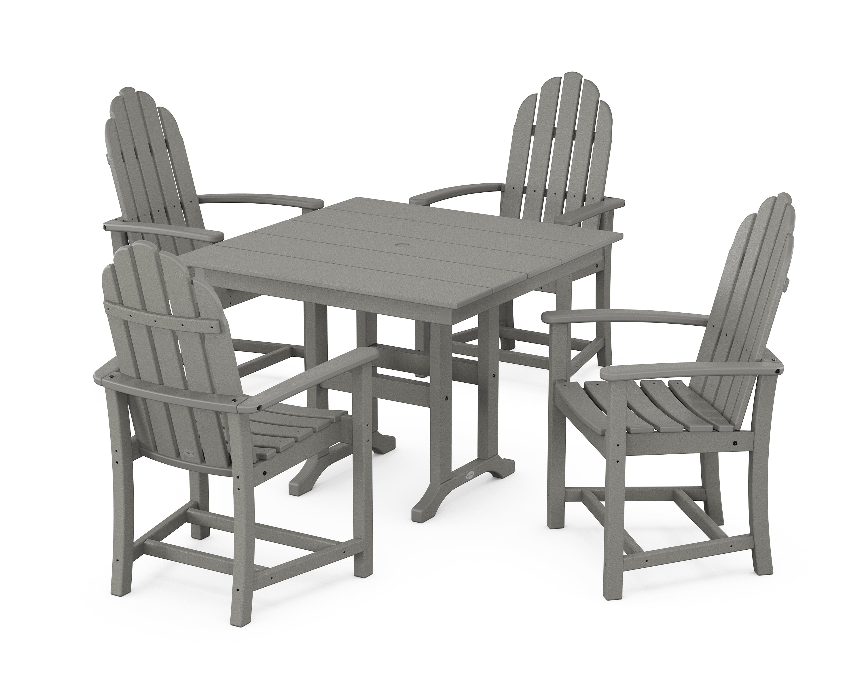 POLYWOOD® Classic Adirondack 5-Piece Farmhouse Dining Set in Slate Grey