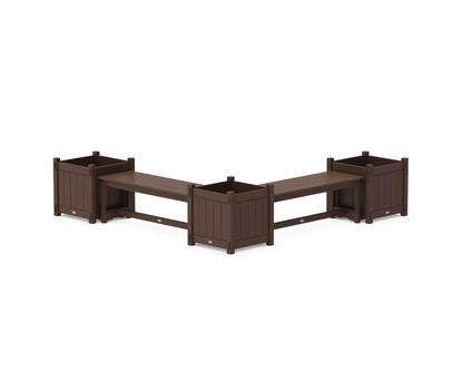 POLYWOOD® 48" Vineyard L- Shaped Planter Bench Corner Set - Large in Mahogany