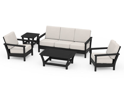 POLYWOOD® Harbour 5-Piece Deep Seating Set in Black / Cast Ash
