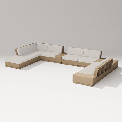 PW Designer Series Elevate 11-Piece Conversation Sectional Set in Vintage Sahara / Cast Ash