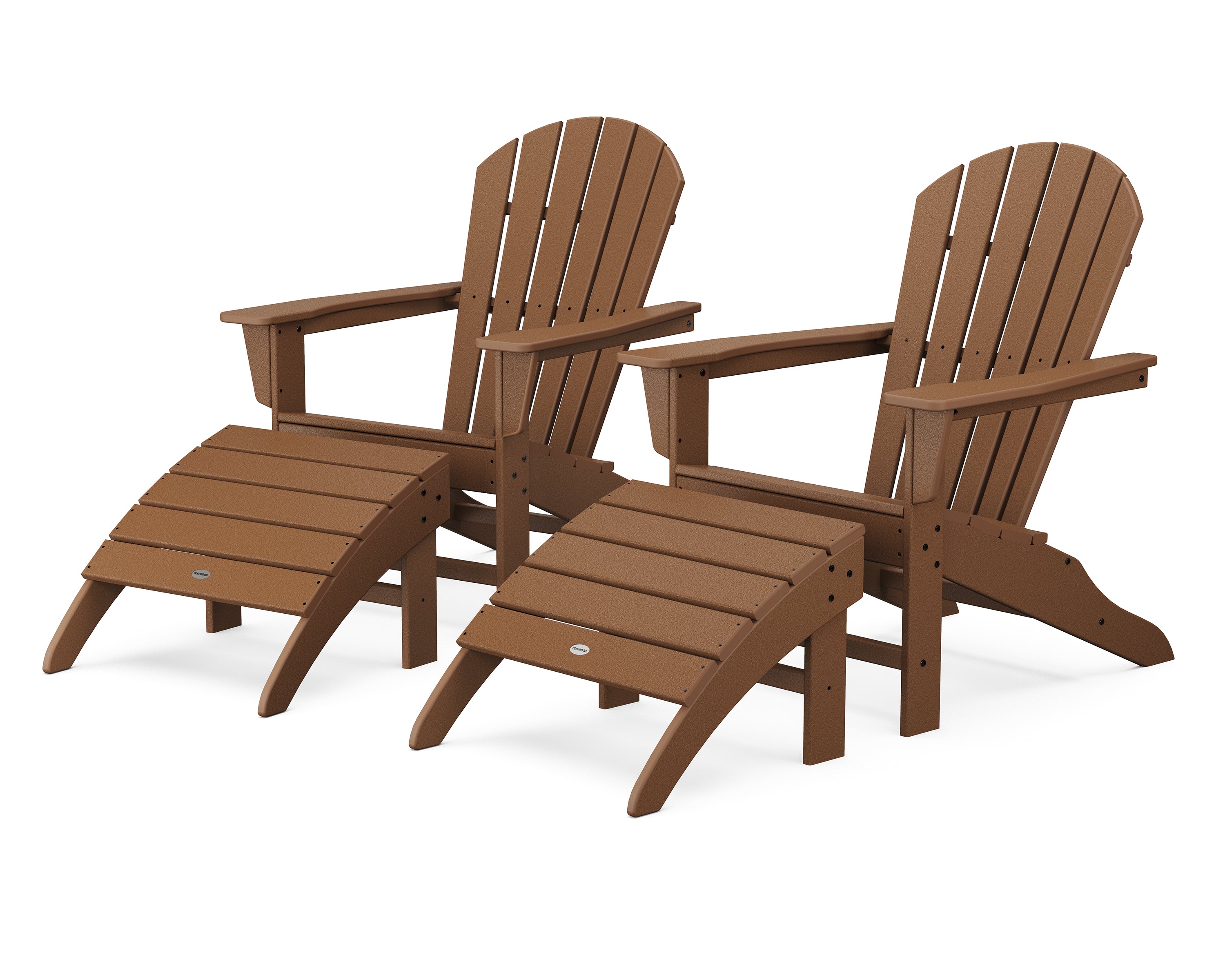 POLYWOOD® South Beach 4-Piece Adirondack Set in Teak