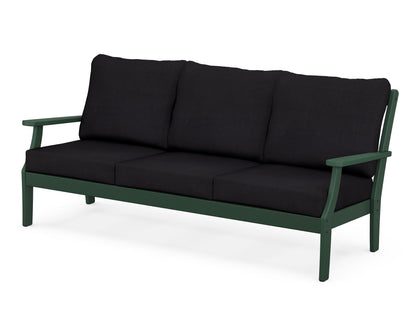 POLYWOOD® Braxton Deep Seating Sofa in Green / Midnight Linen