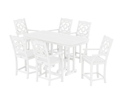 Chinoiserie Arm Chair 7-Piece Counter Set