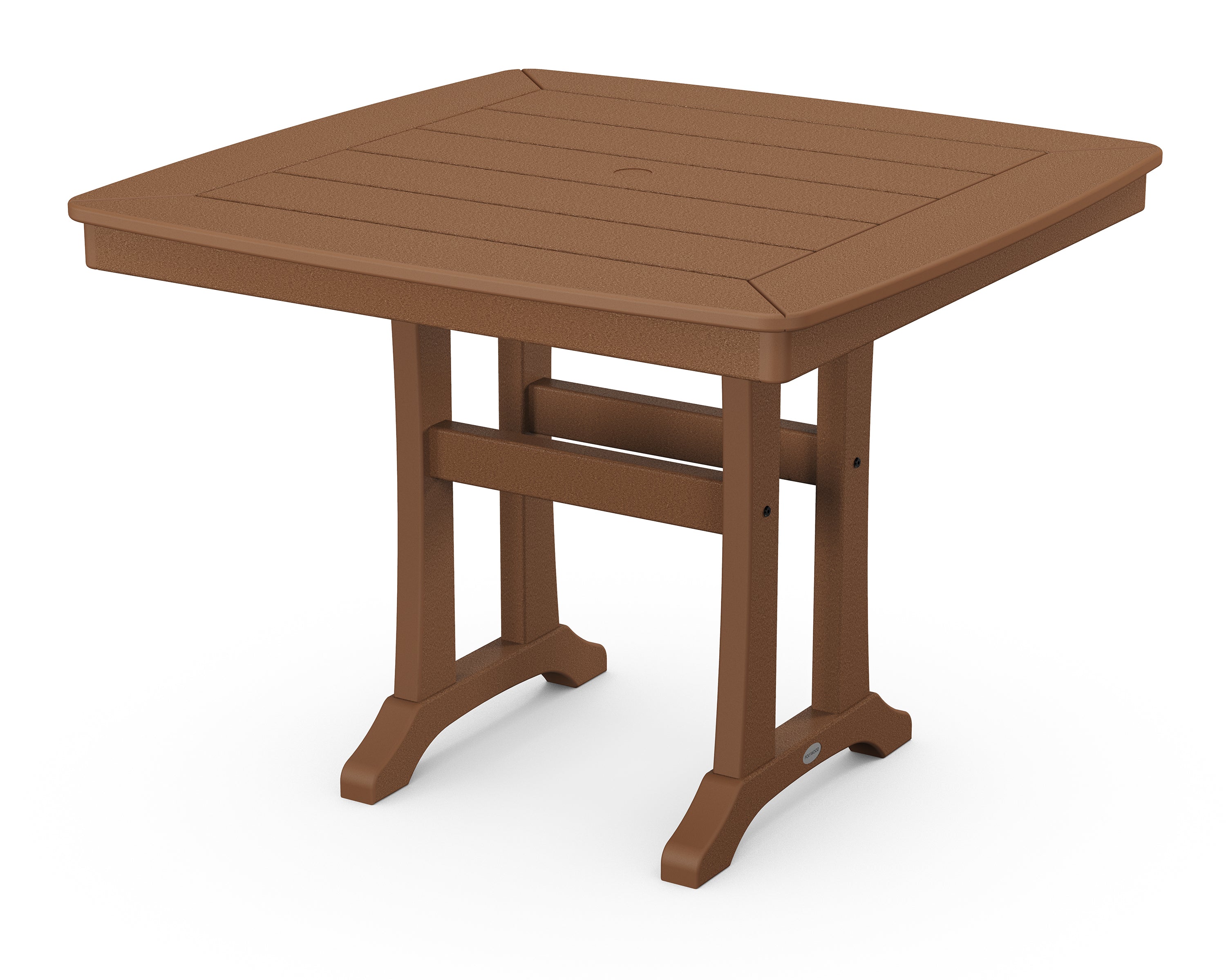 POLYWOOD® Nautical Trestle 37" Dining Table in Teak