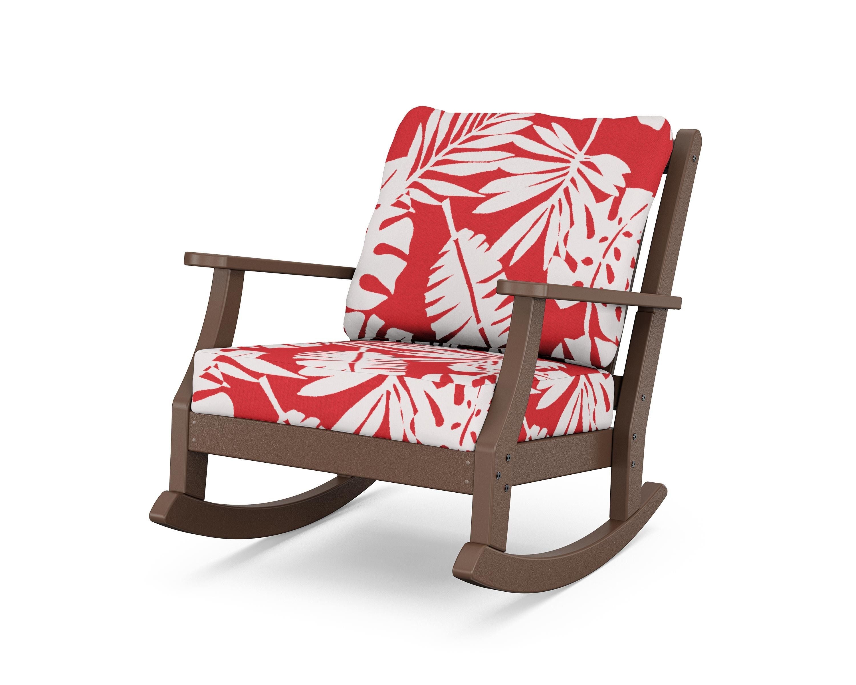 Country Living Wovendale Deep Seating Rocking Chair in Mahogany / Leaf Crimson