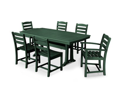 POLYWOOD® La Casa Café 7-Piece Dining Set with Trestle Legs in Green