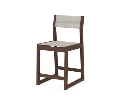 POLYWOOD® EDGE Sling Counter Side Chair in Mahogany / Birch Sling