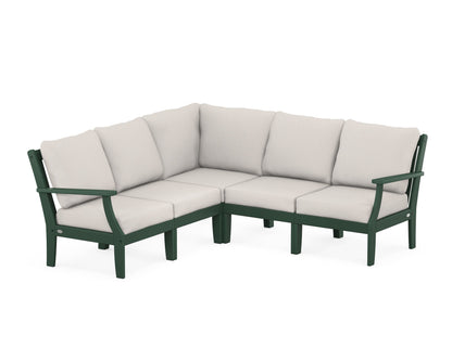 POLYWOOD® Braxton Modular 5-Piece Deep Seating Set in Green / Cast Ash