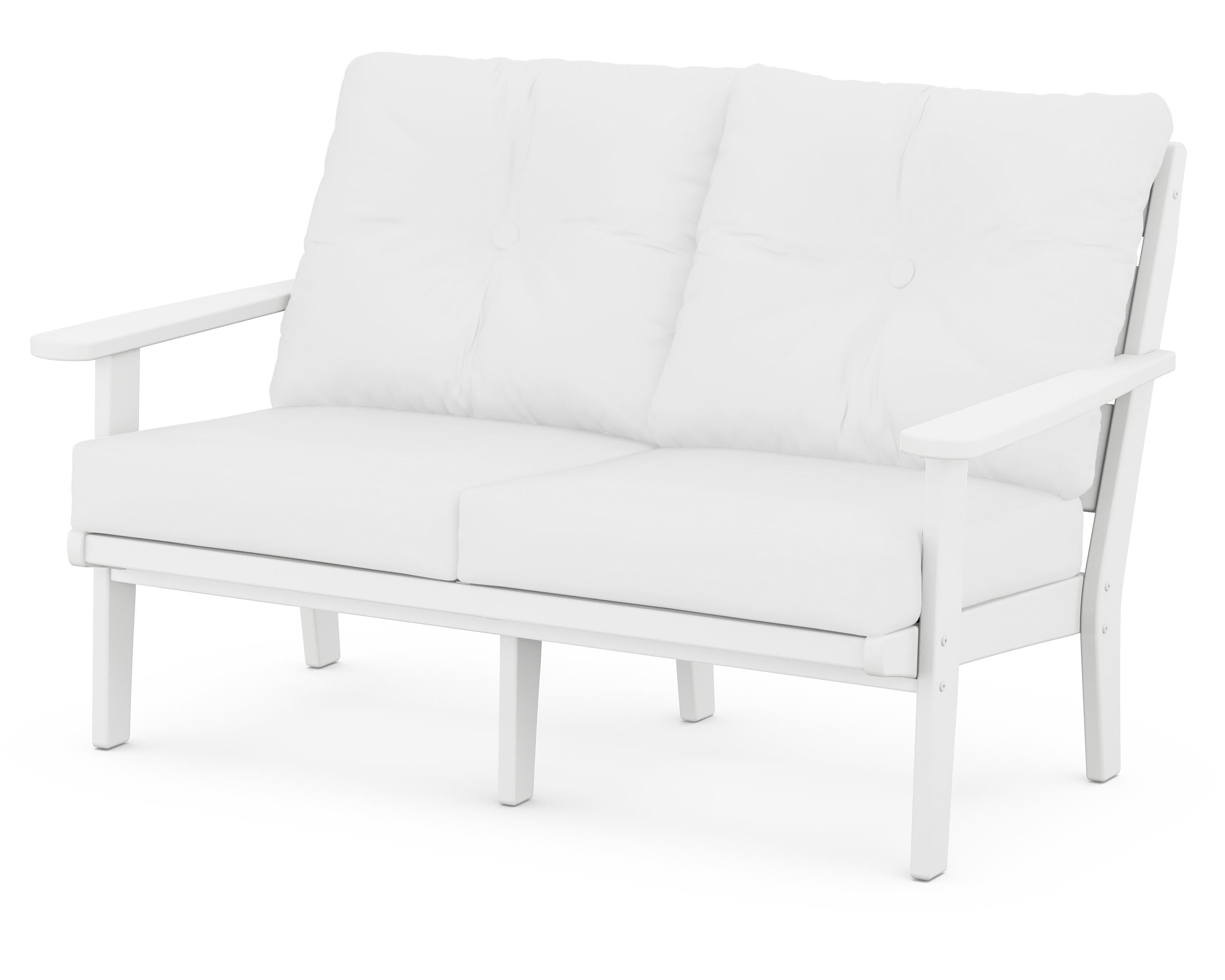 POLYWOOD® Lakeside Deep Seating Loveseat in White / Natural