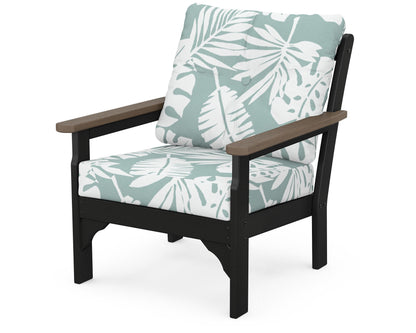 POLYWOOD® Vineyard Deep Seating Chair in Black / Kona / Leaf Glacier Spa