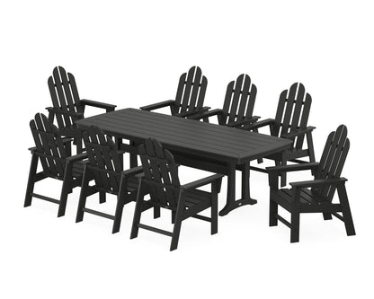 POLYWOOD® Long Island 9-Piece Dining Set with Trestle Legs in Black