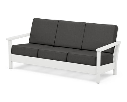 POLYWOOD® Harbour Deep Seating Sofa in White / Spectrum Carbon