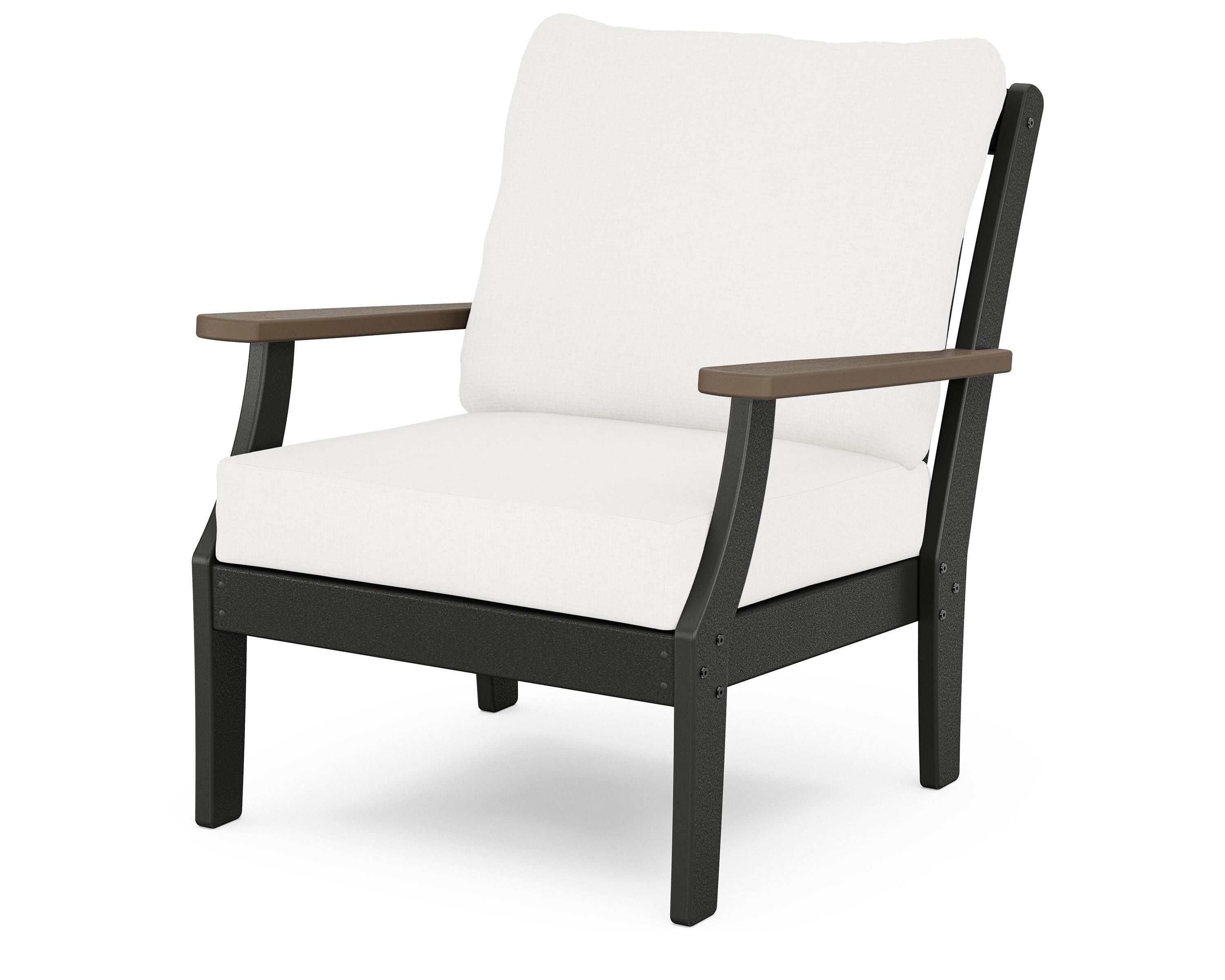 POLYWOOD® Braxton Deep Seating Chair in Black / Kona / Natural Linen