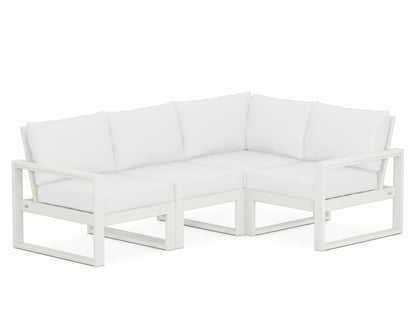 POLYWOOD® EDGE 4-Piece Modular Deep Seating Set in Vintage White / Natural