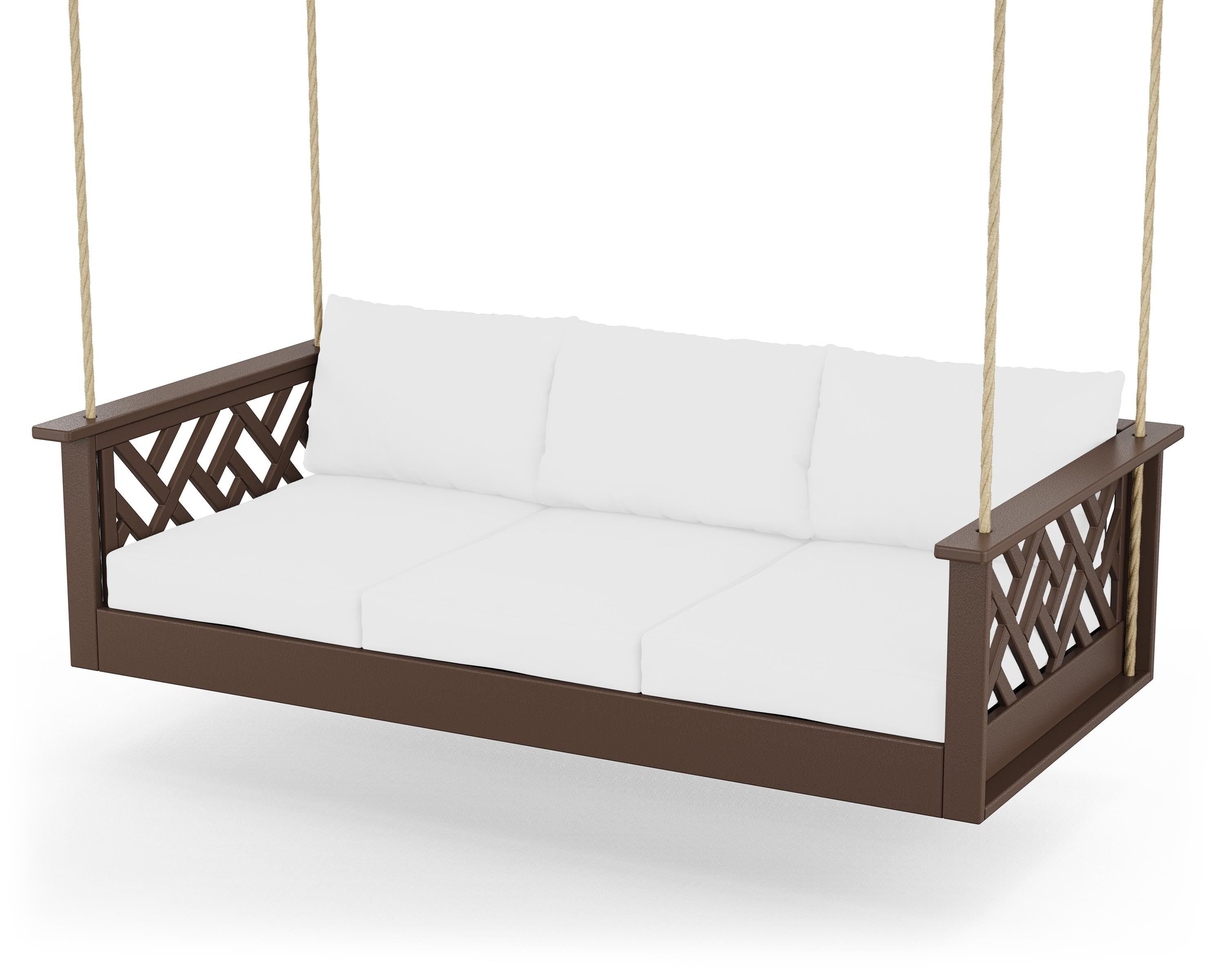 POLYWOOD® Chippendale Daybed Swing in Mahogany / Natural