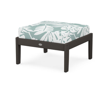 POLYWOOD® Braxton Deep Seating Ottoman in Vintage Coffee / Leaf Glacier Spa