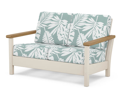 POLYWOOD® Harbour Deep Seating Loveseat in Sand / Natural / Leaf Glacier Spa