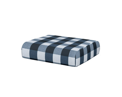 POLYWOOD® Club Ottoman Cushion in Buffalo Plaid Marine Indigo