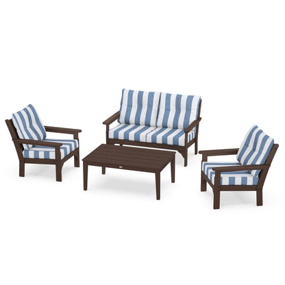 Vineyard 4 Piece Deep Seating Set - Mahogany