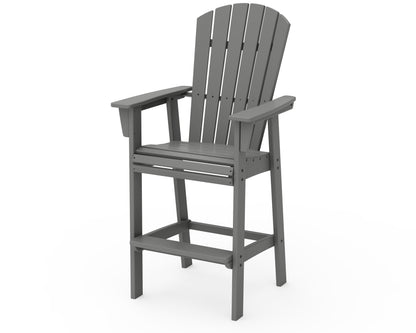 POLYWOOD® Nautical Curveback Adirondack Bar Chair in Slate Grey