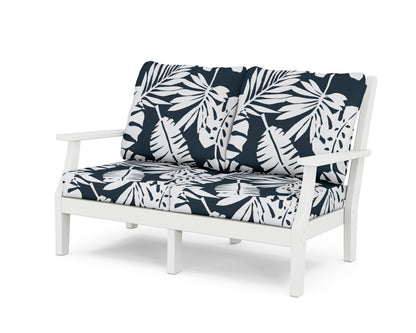 Country Living Wovendale Deep Seating Loveseat in White / Leaf Marine Indigo