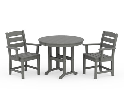 POLYWOOD® Lakeside 3-Piece Round Dining Set in Slate Grey