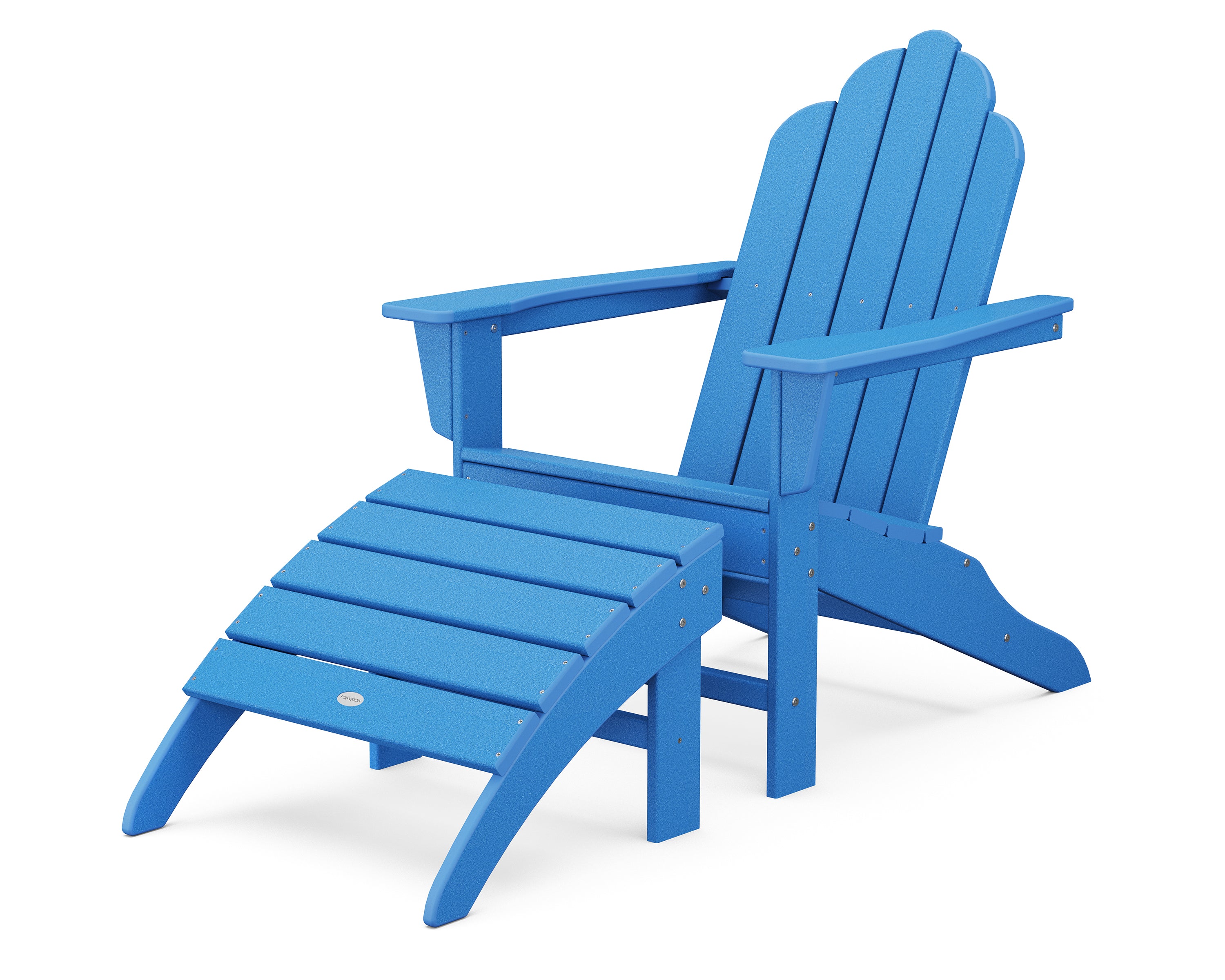 POLYWOOD® Long Island Adirondack 2-Piece Set in Pacific Blue