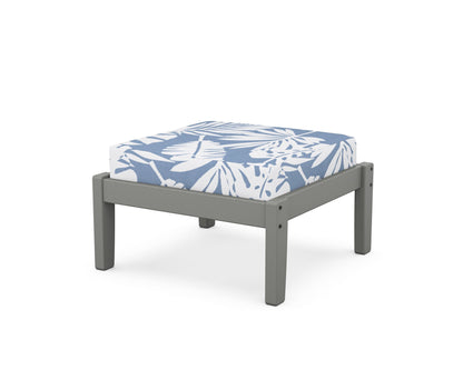 Unbranded Deep Seating Ottoman in Slate Grey / Leaf Sky Blue
