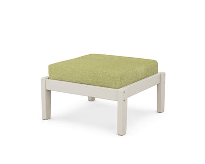 Unbranded Deep Seating Ottoman in Sand / Chartreuse Boucle