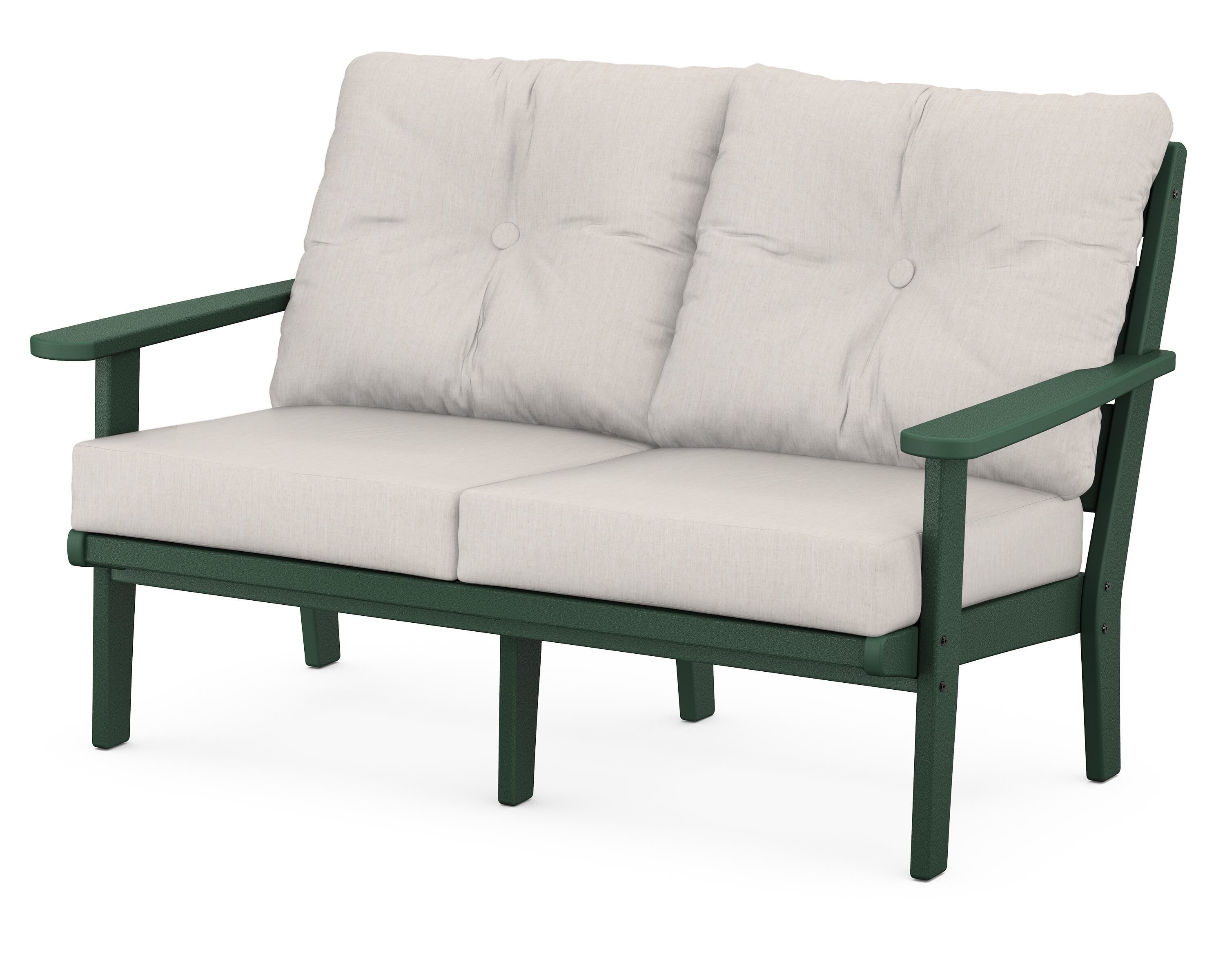 POLYWOOD® Lakeside Deep Seating Loveseat in Green / Cast Ash