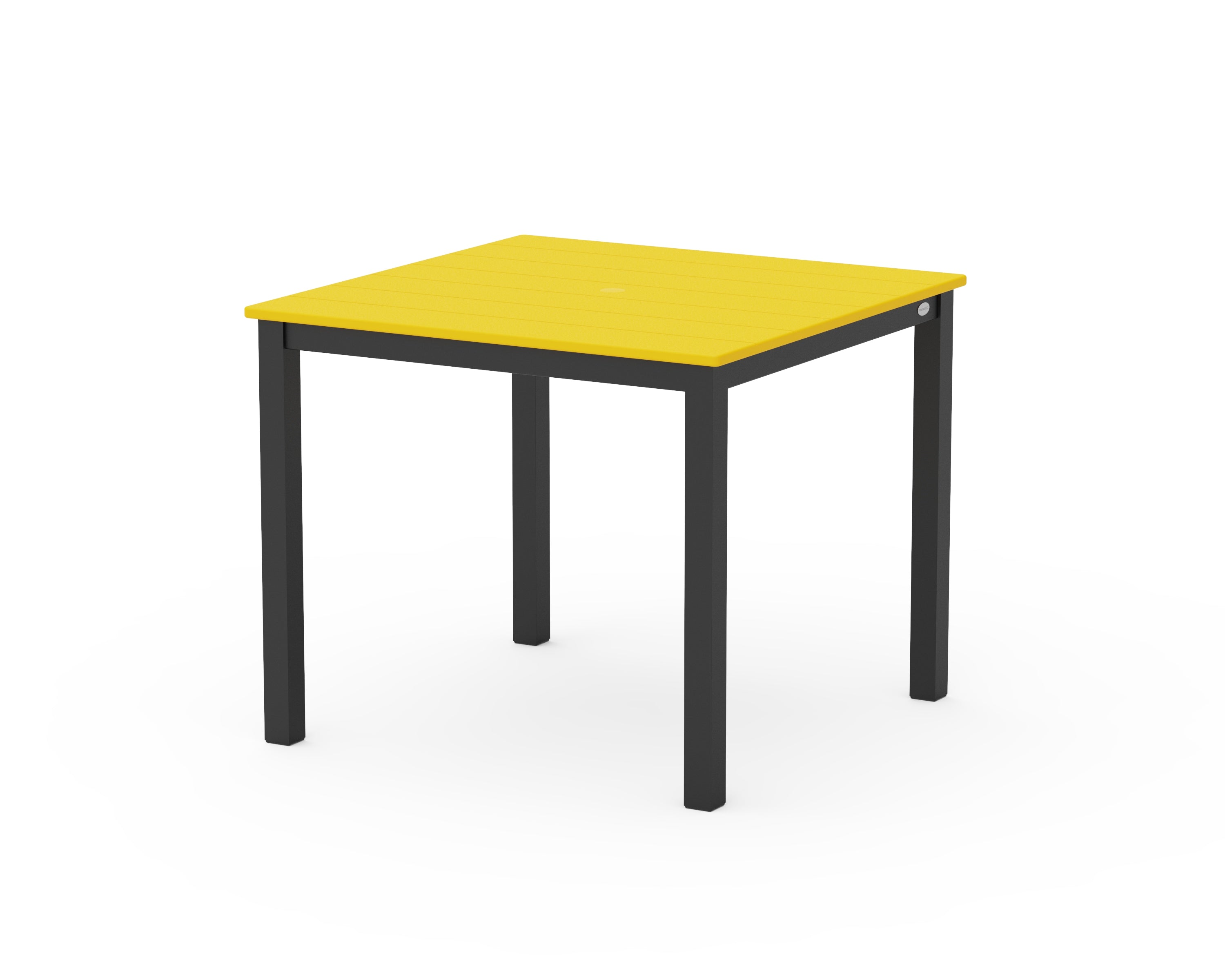 POLYWOOD® Main Street 36" x 36" Dining Table in Black / Lemon