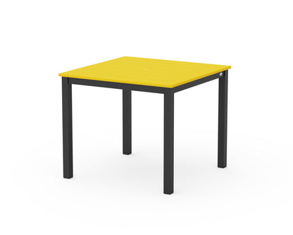 POLYWOOD® Main Street 36" x 36" Dining Table in Black / Lemon