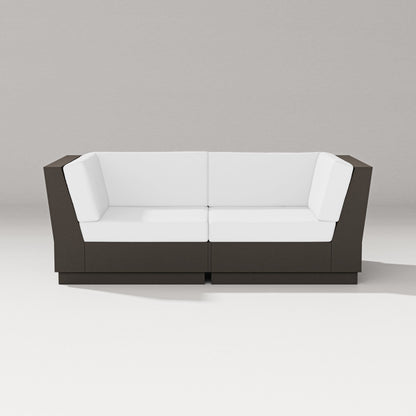 PW Designer Series Elevate Loveseat Sectional in Vintage Coffee / Natural