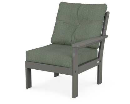 POLYWOOD® Vineyard Modular Right Arm Chair in Slate Grey / Cast Sage