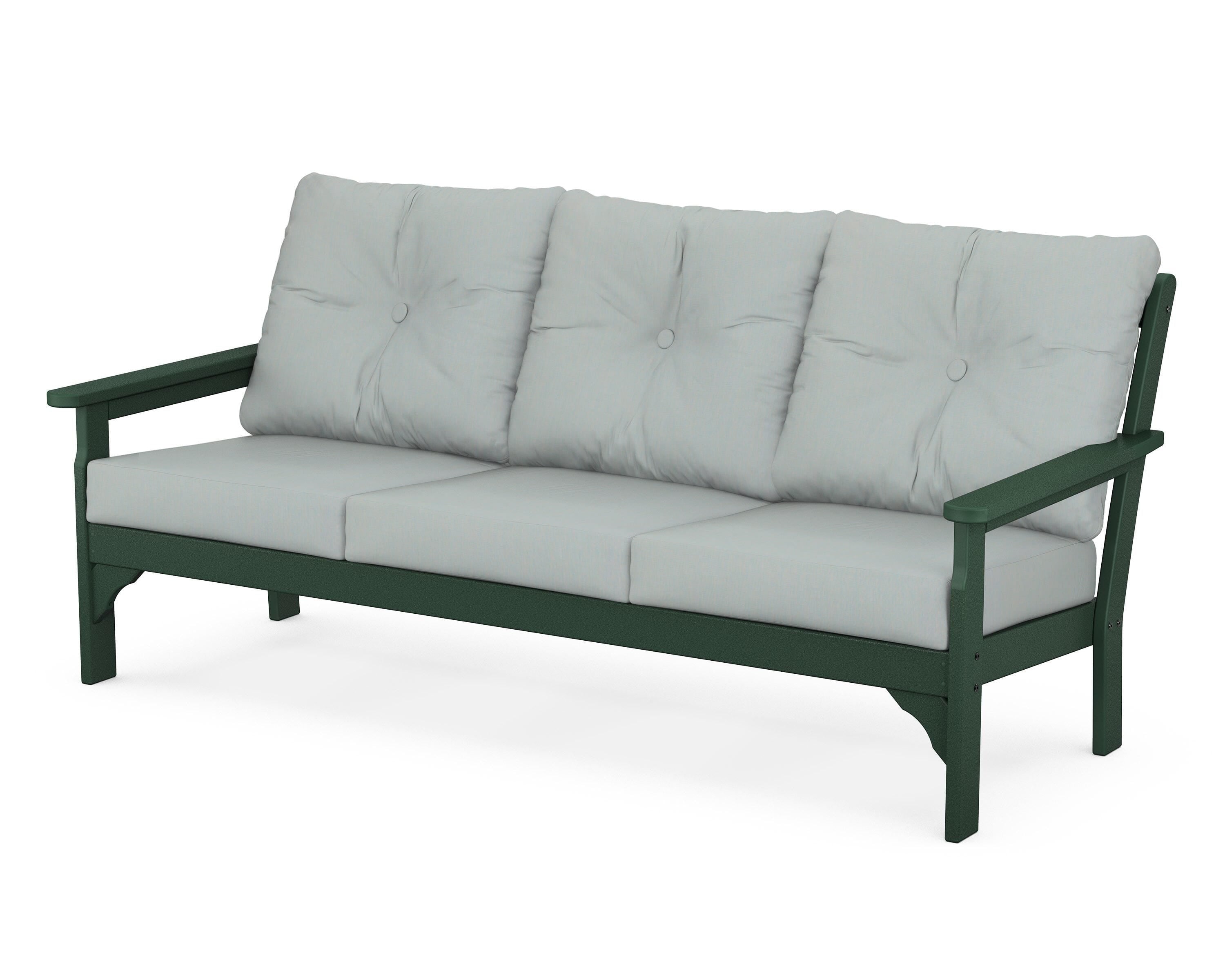 POLYWOOD® Vineyard Deep Seating Sofa in Green / Spa