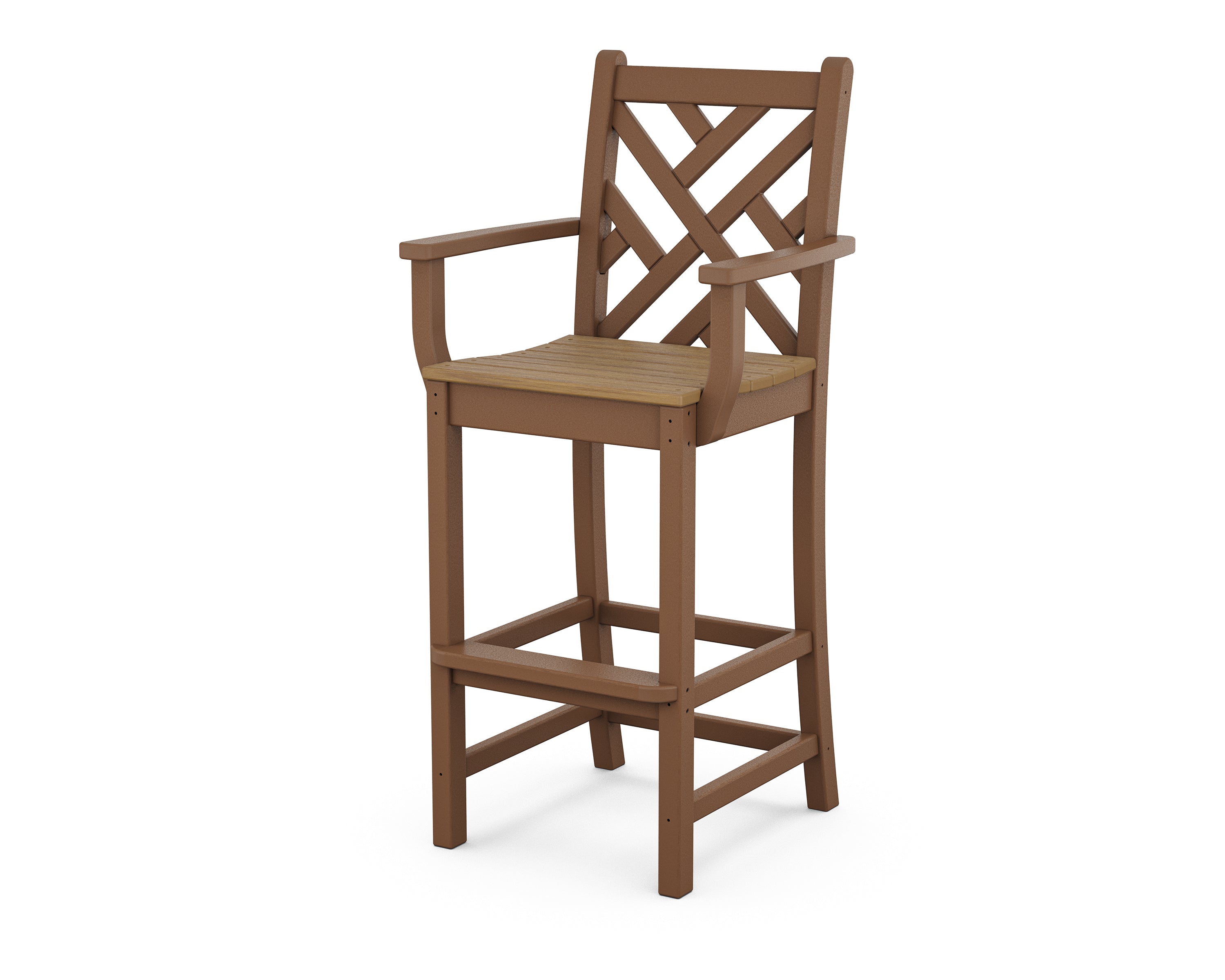 POLYWOOD® Chippendale Bar Arm Chair in Teak / Natural