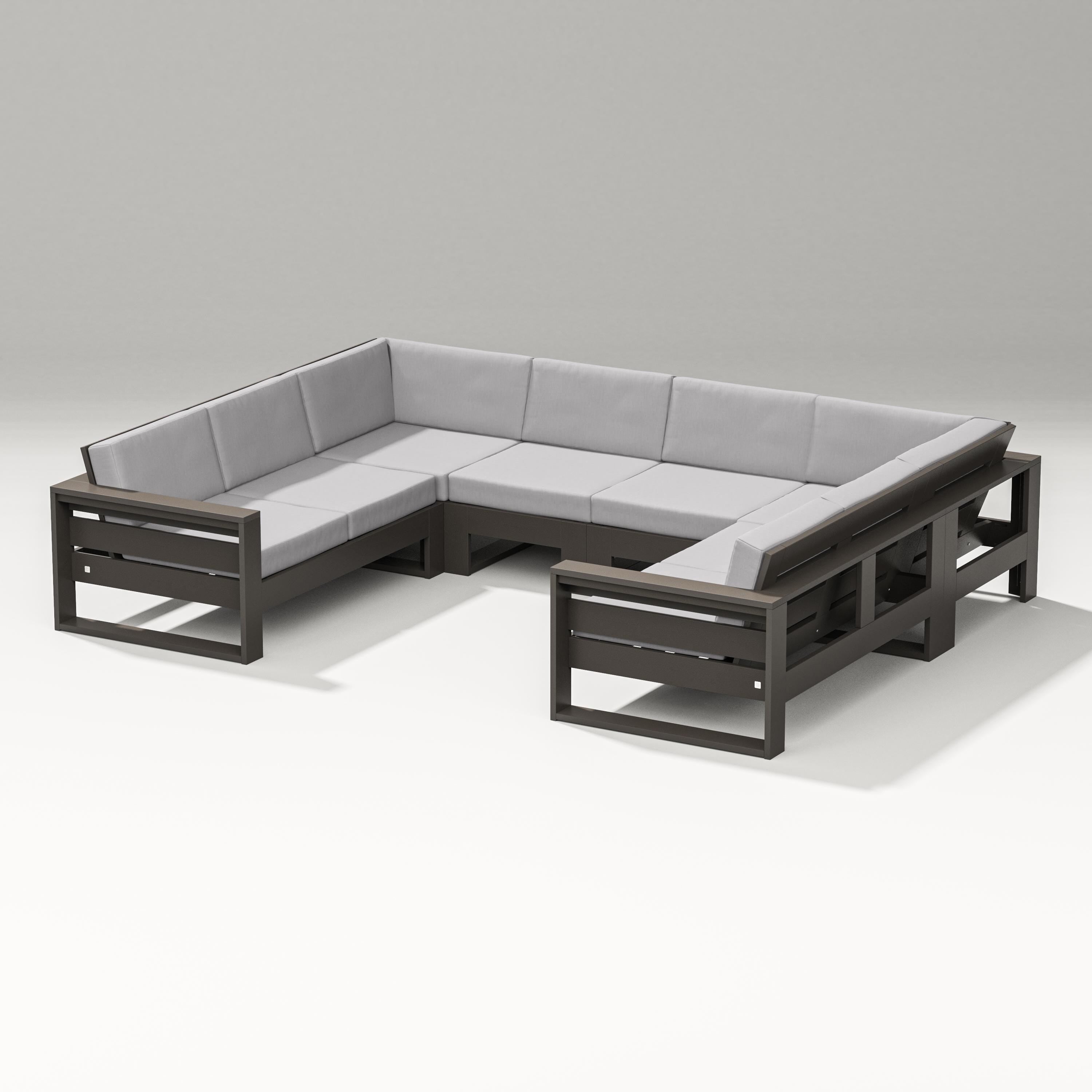 PW Designer Series Latitude U-Shaped Sectional in Vintage Coffee / Granite