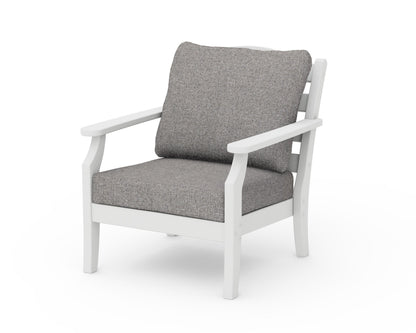 Draper James™ by  POLYWOOD® Savannah Deep Seating Chair in White / Grey Mist