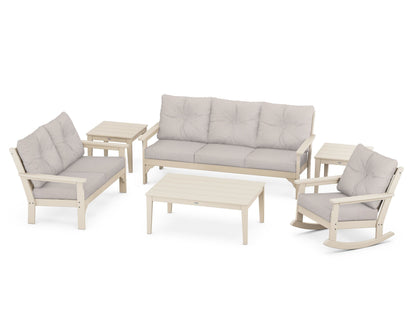 POLYWOOD® Vineyard 6-Piece Deep Seating Set in Sand / Dune Burlap
