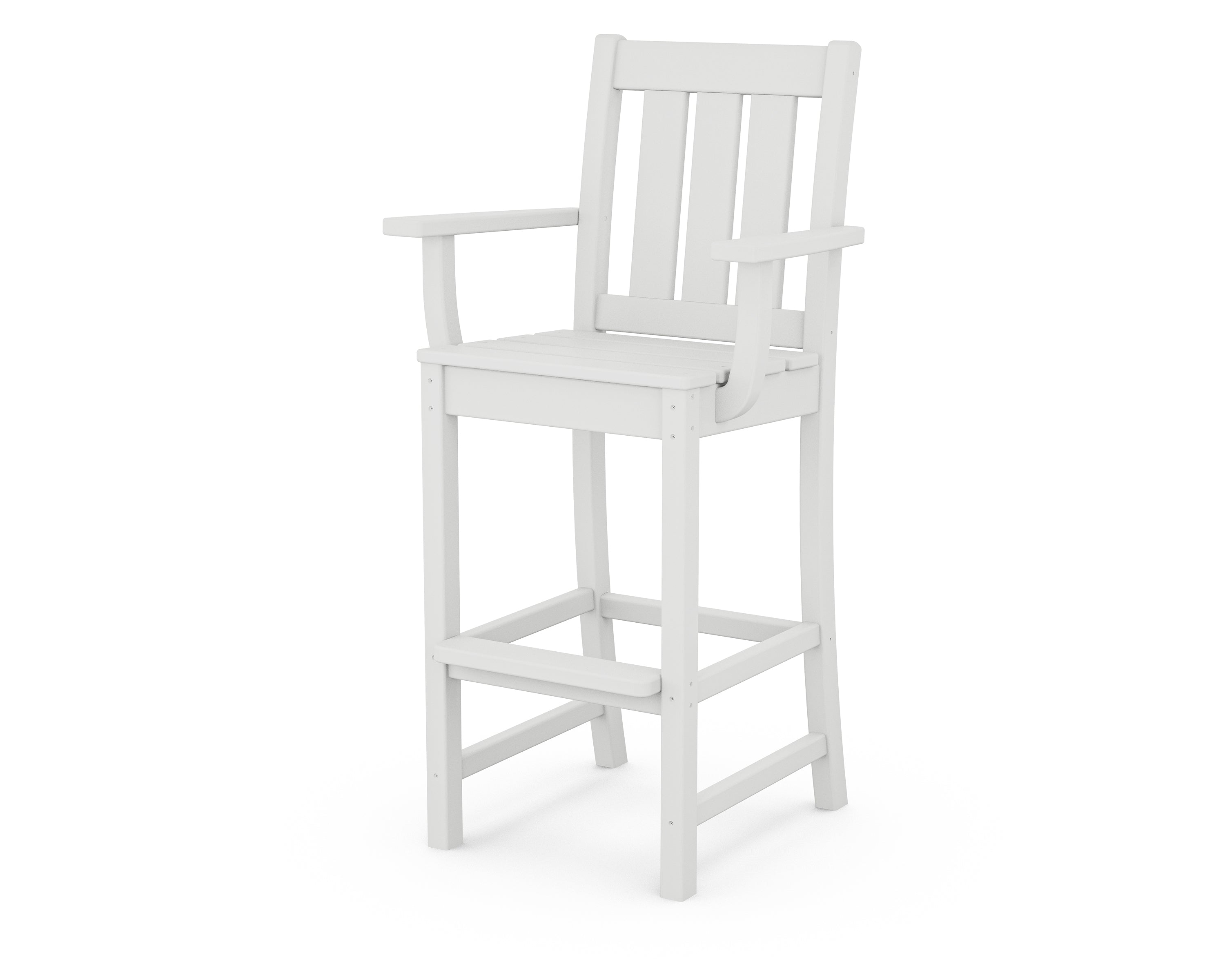 POLYWOOD® Oxford Bar Arm Chair in White
