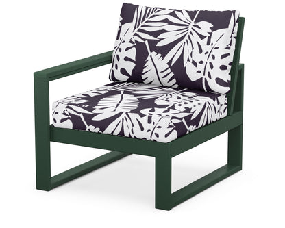 POLYWOOD® EDGE Modular Left Arm Chair in Green / Leaf Navy