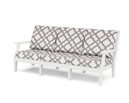 Country Living Wovendale Deep Seating Sofa in White / Trellis Grey Mist