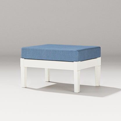 PW Designer Series Estate Lounge Ottoman in Vintage White / Sky Blue