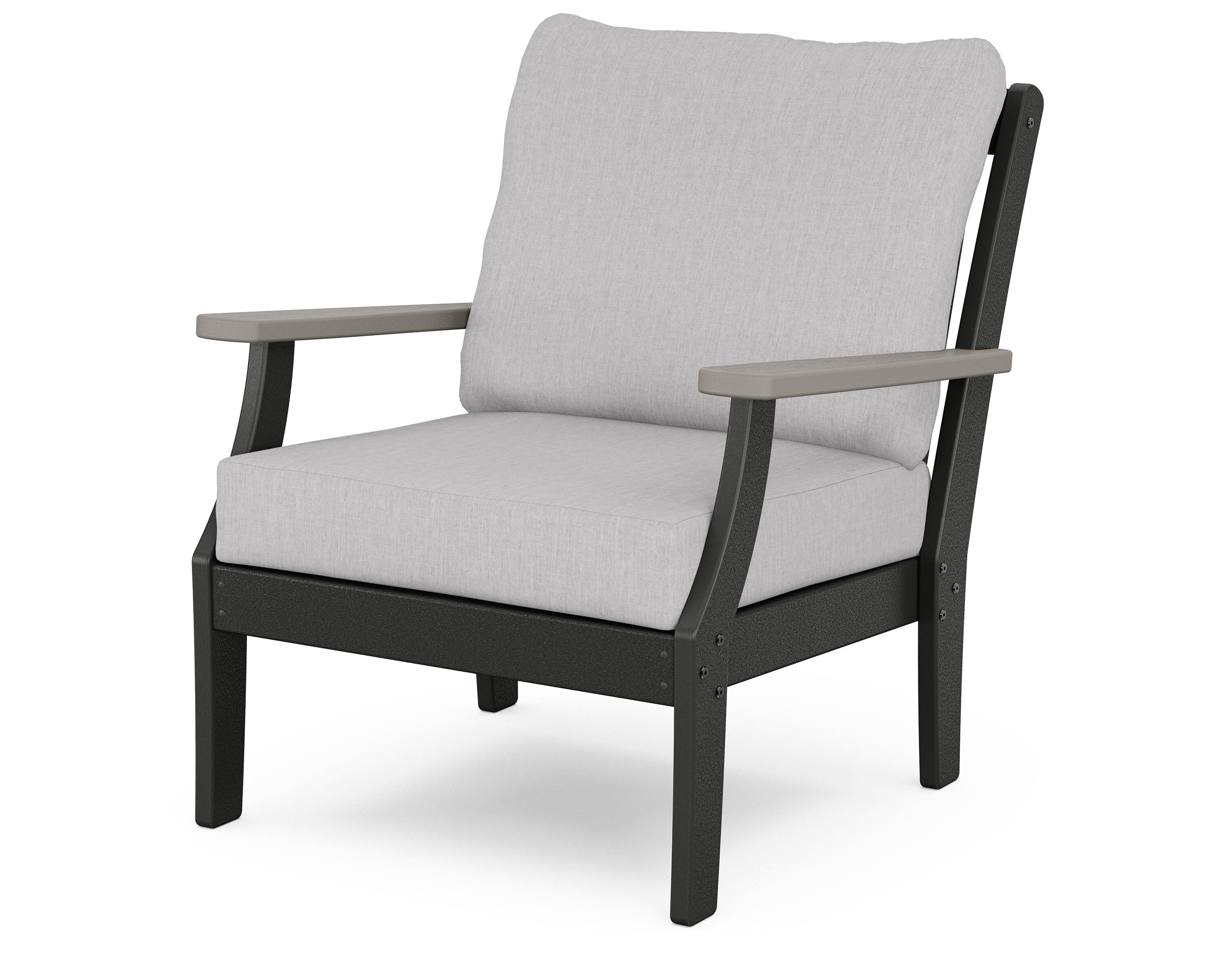 POLYWOOD® Braxton Deep Seating Chair in Black / Driftwood / Granite